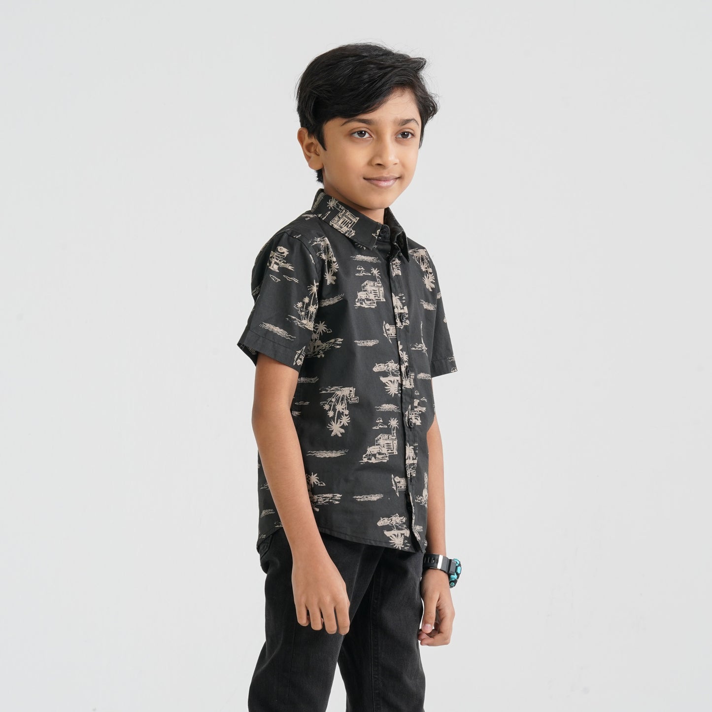 Baby Boy’s Black Cotton Shirt