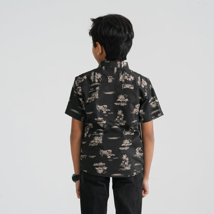 Baby Boy’s Black Cotton Shirt