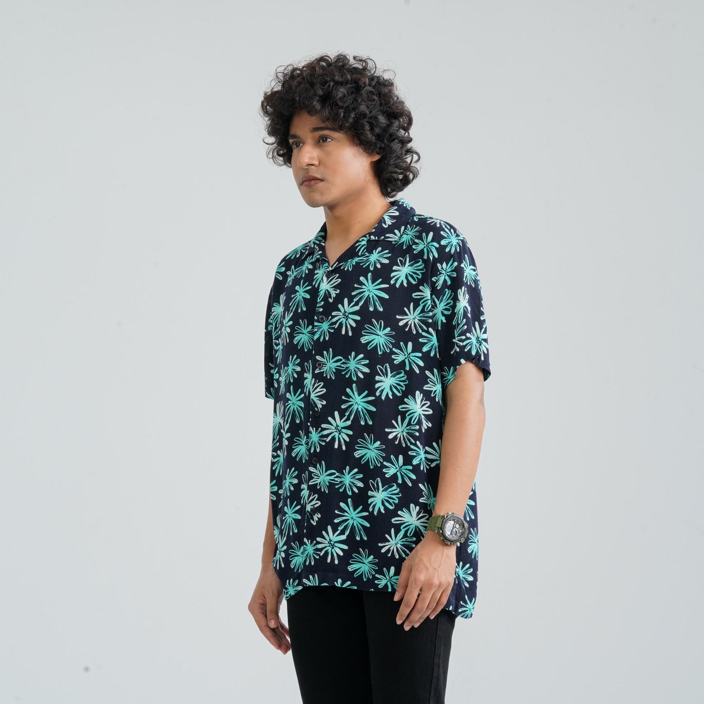 Men’s Navy Viscose Shirt