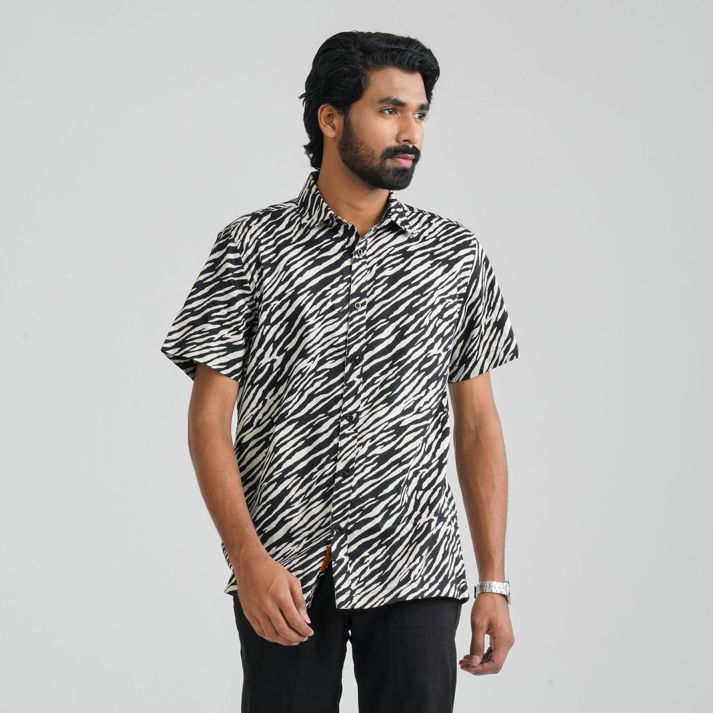 Men's Black Cotton Shirt