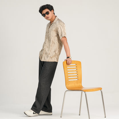 Mens Ivory Linen Casual Shirt