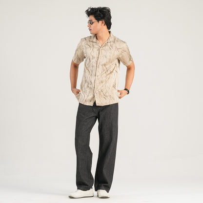 Mens Ivory Linen Casual Shirt