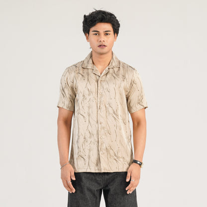 Mens Ivory Linen Casual Shirt