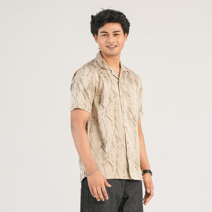 Mens Ivory Linen Casual Shirt