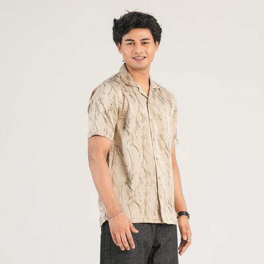 Mens Ivory Linen Casual Shirt