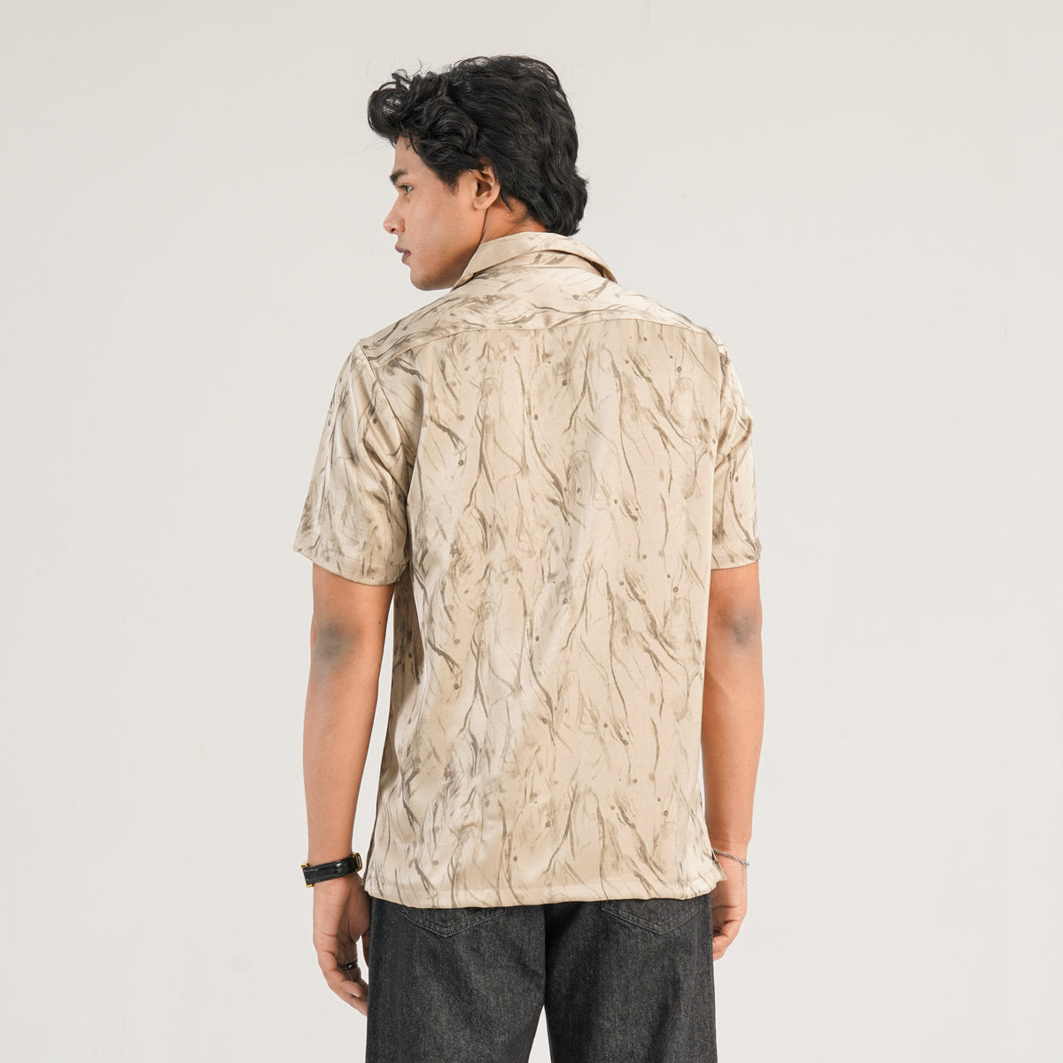 Mens Ivory Linen Casual Shirt