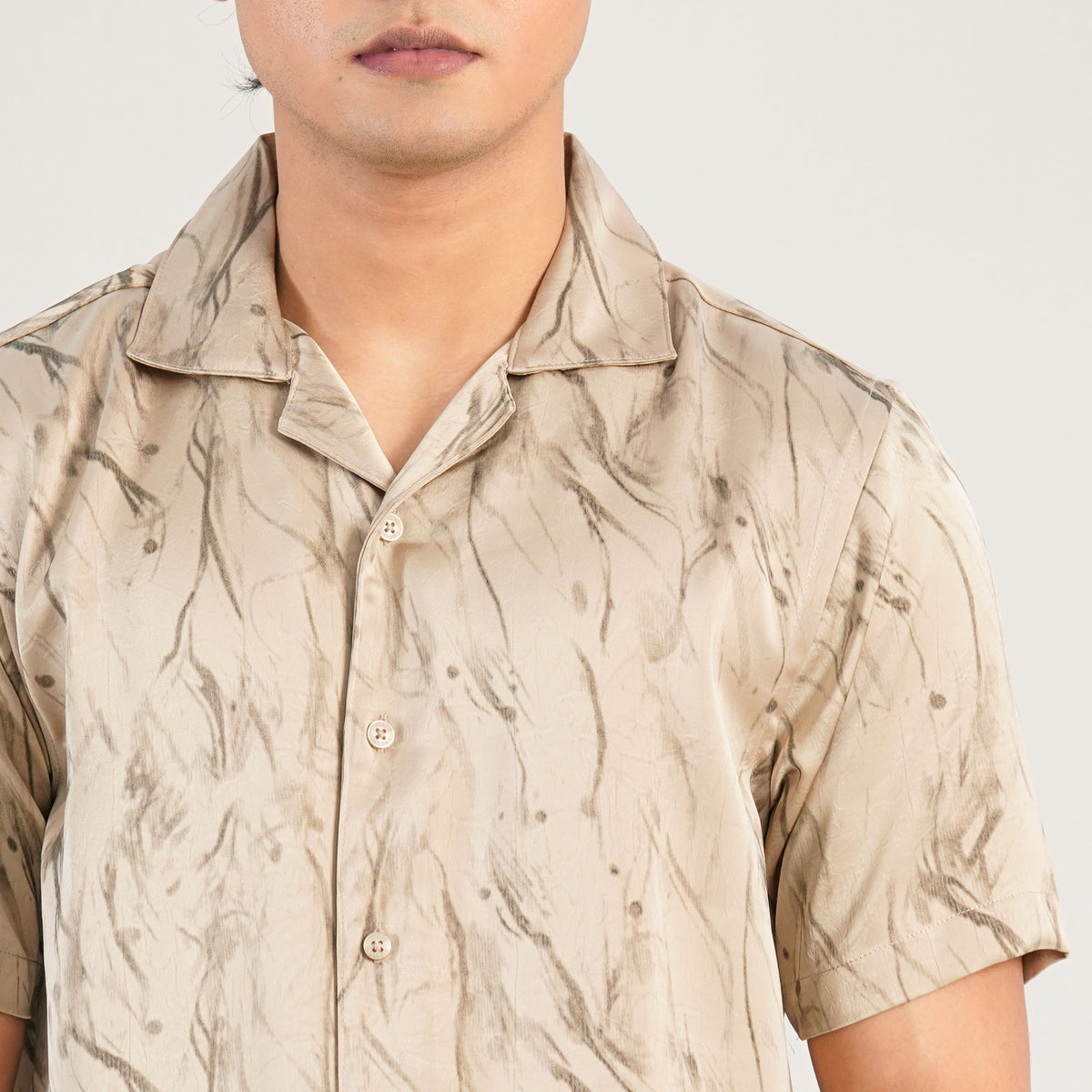 Mens Ivory Linen Casual Shirt