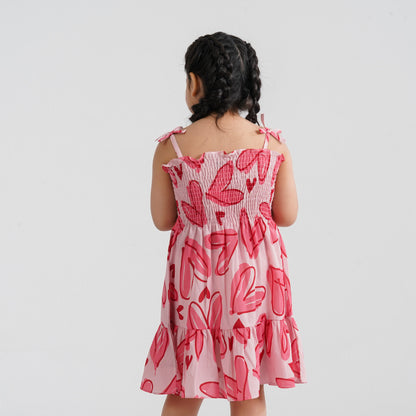 Baby Girl’s Pink Cotton Blended Dress