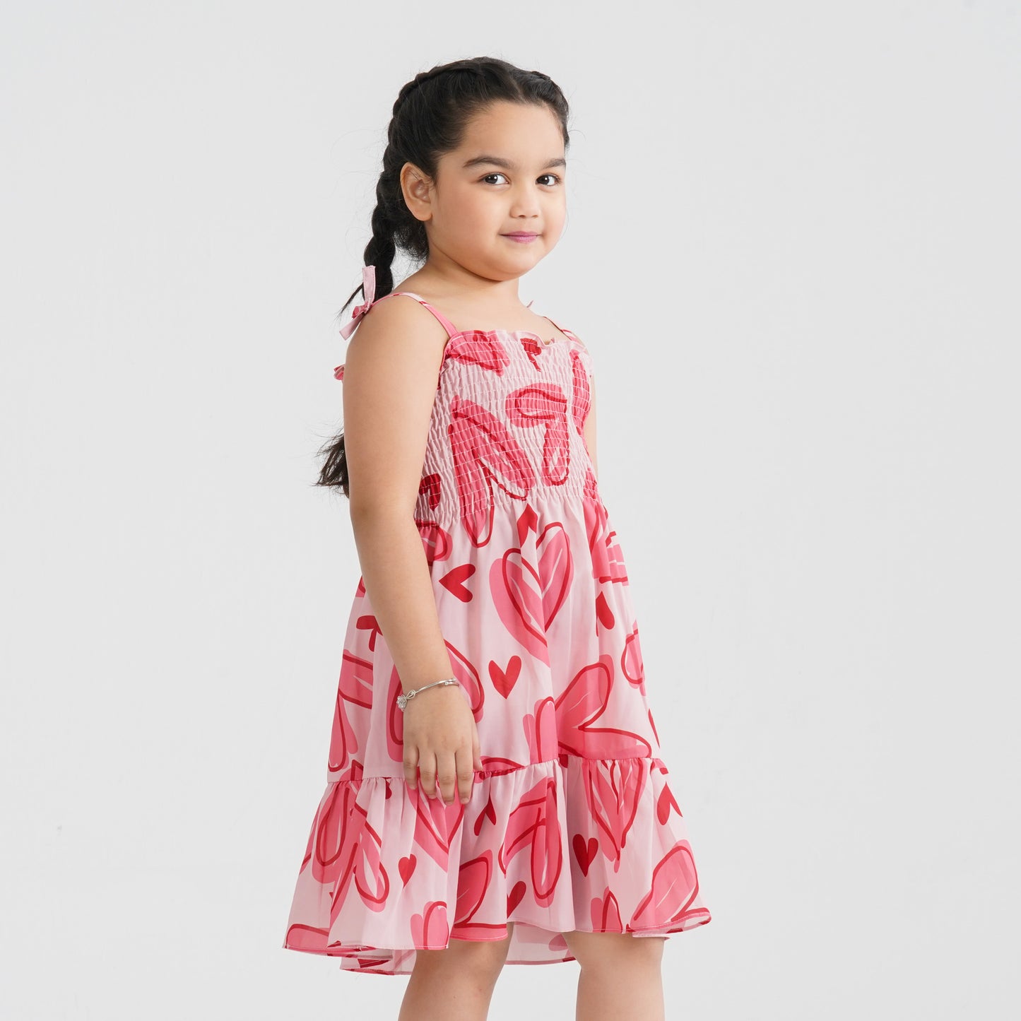 Baby Girl’s Pink Cotton Blended Dress