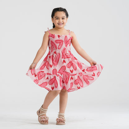 Baby Girl’s Pink Cotton Blended Dress