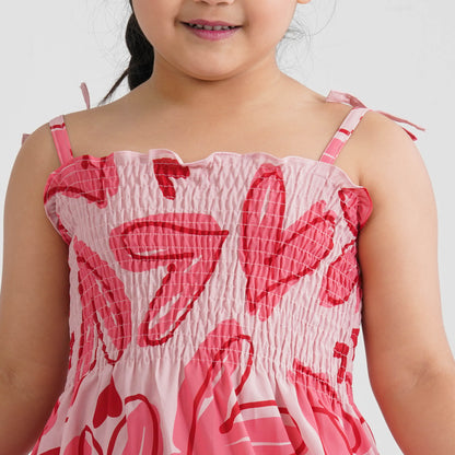 Baby Girl’s Pink Cotton Blended Dress