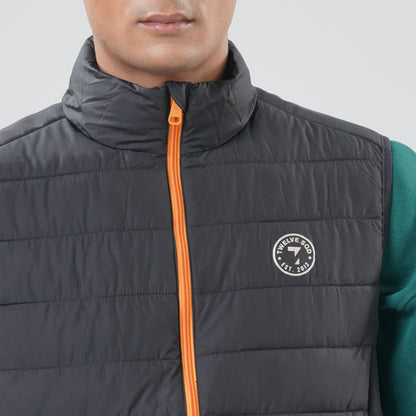 Men Sleeveless Black Jacket