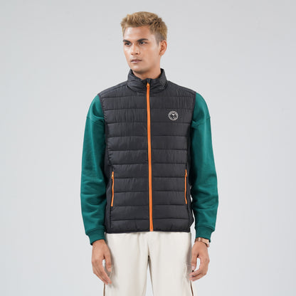 Men Sleeveless Black Jacket