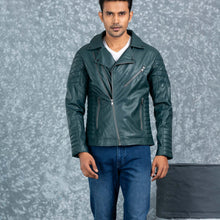 Load image into Gallery viewer, MENS PU LEATHER JACKET- GREEN
