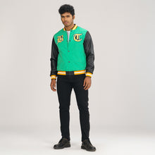 Load image into Gallery viewer, Mens Green &amp; Black PU Jacket
