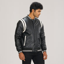 Load image into Gallery viewer, Mens White &amp; Black PU Jacket
