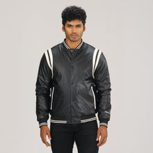 Load image into Gallery viewer, Mens White &amp; Black PU Jacket
