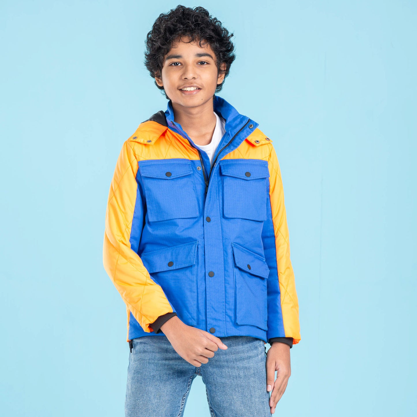 Boys Quilting- Blue/Orange