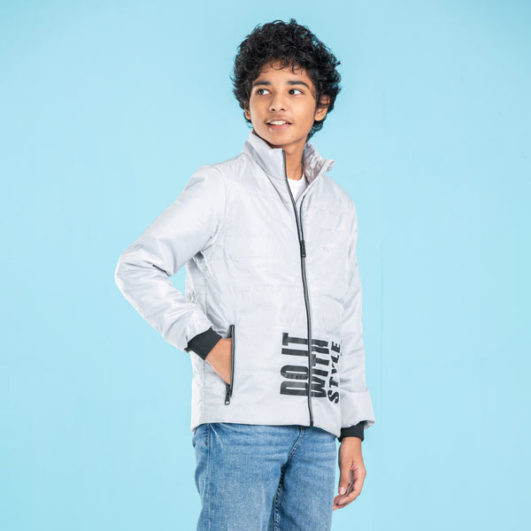 BOYS QUILTING JACKET- GREY