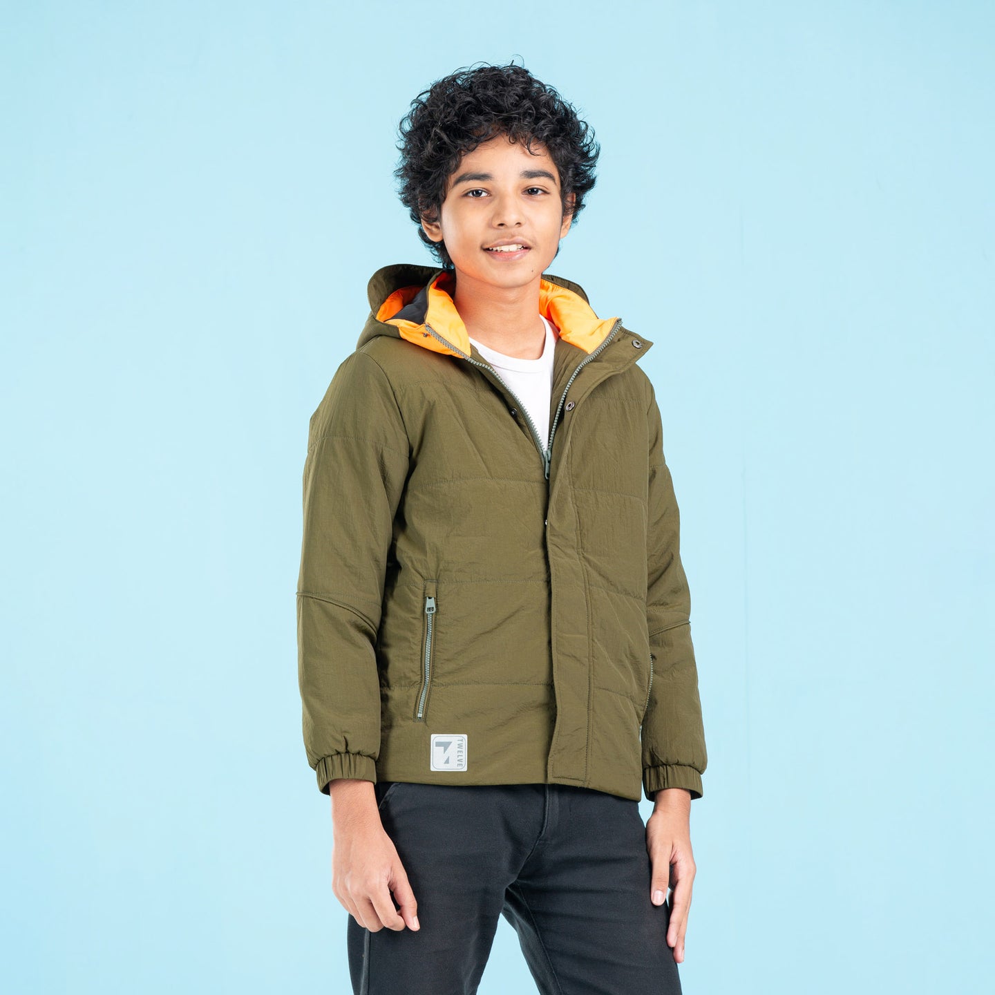 BOYS QUILTING JACKET- OLIVE