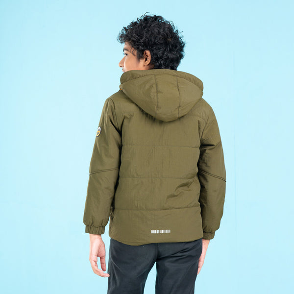 BOYS QUILTING JACKET- OLIVE