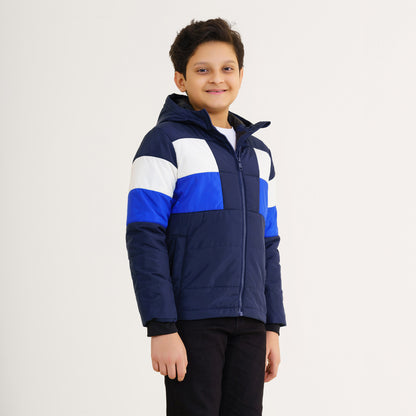 Boys Navy Blue & White Quilting Jacket