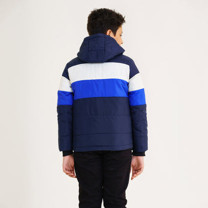 Boys Navy Blue & White Quilting Jacket