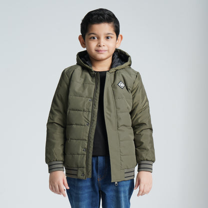 Boy's Olive Quilted Jacket
