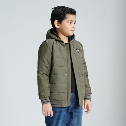 Boy's Olive Quilted Jacket