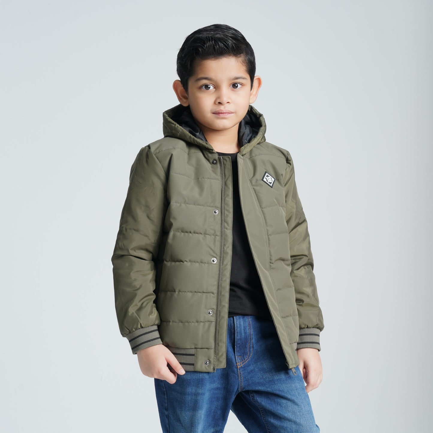 Boy's Olive Quilted Jacket