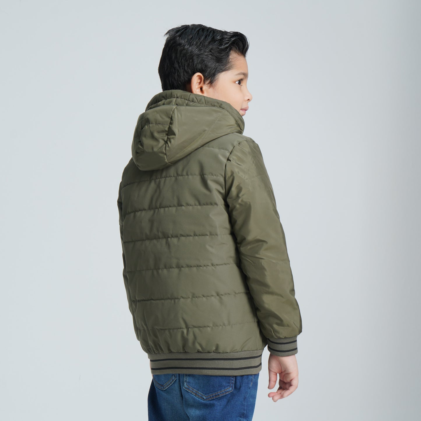 Boy's Olive Quilted Jacket