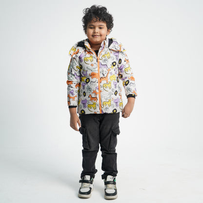 Baby Off White & Yellow Boys Quilt Jacket