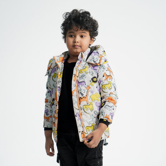 Baby Off White & Yellow Boys Quilt Jacket