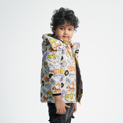 Baby Off White & Yellow Boys Quilt Jacket