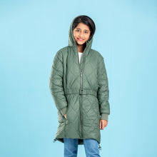 Load image into Gallery viewer, GIRLS QUILTING JACKET- OLIVE
