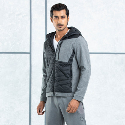 Mens Quilting Jacket- Black/Grey