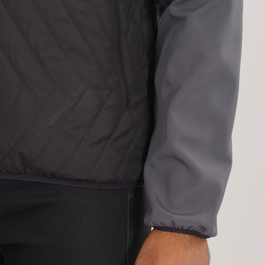 Mens Grey & Black Quilted Jacket