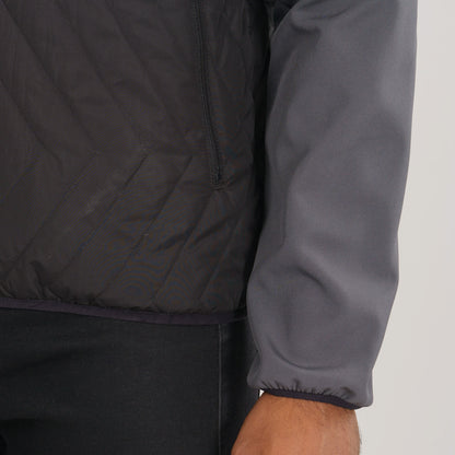 Mens Grey & Black Quilted Jacket