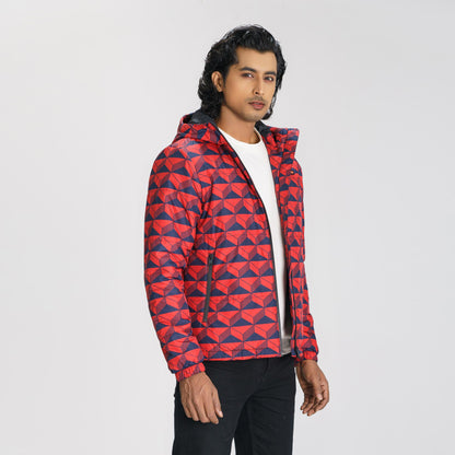 Mens Red Quilted Jacket