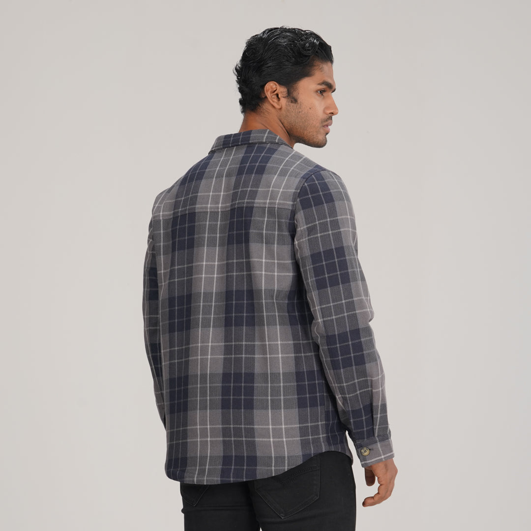 Mens Shacket Grey Check