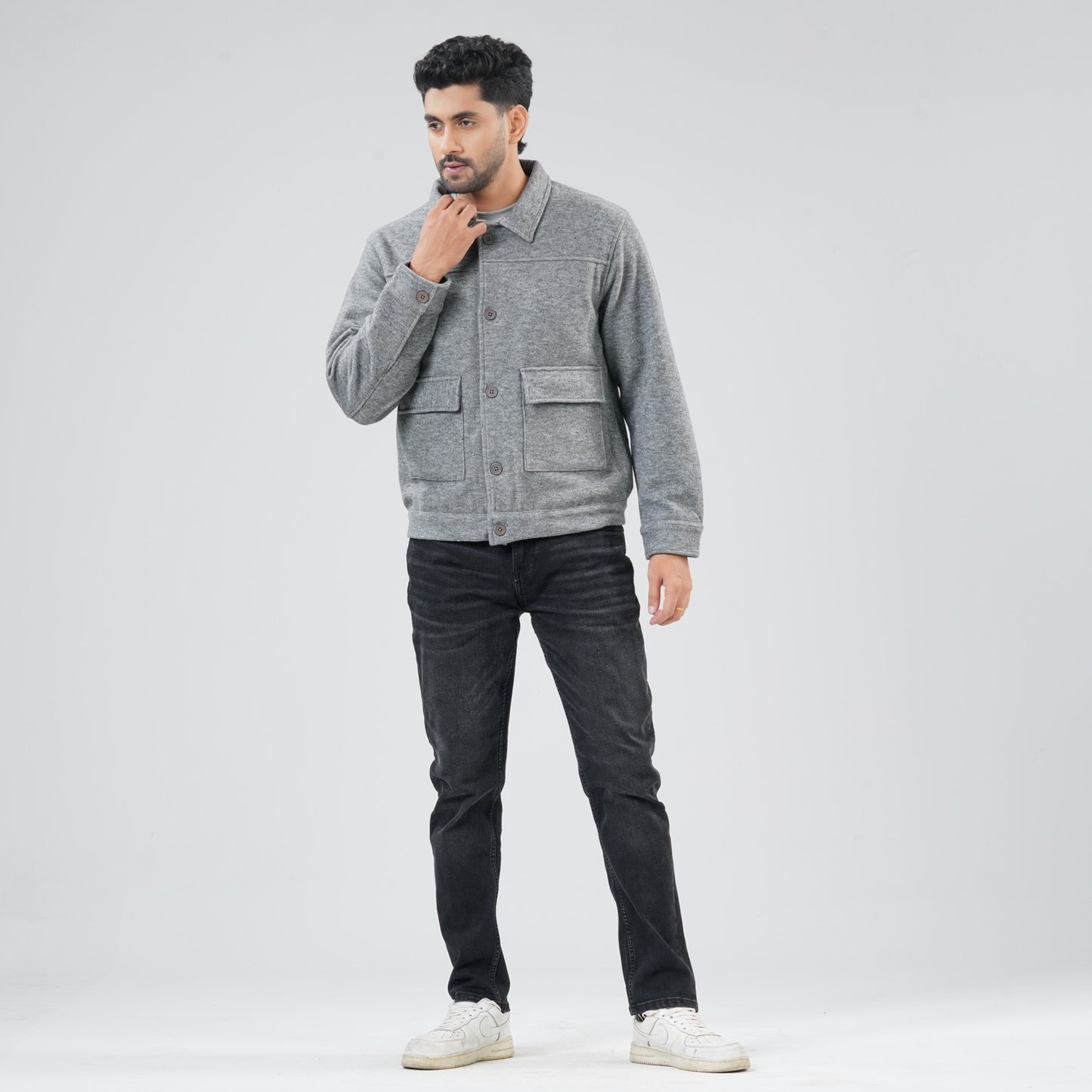 Mens Grey Shacket