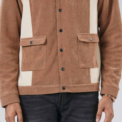 Mens Brown Cream Shacket