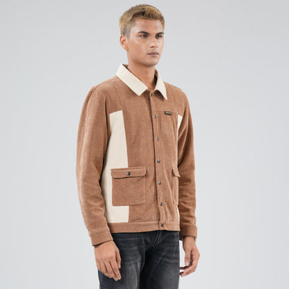 Mens Brown Cream Shacket