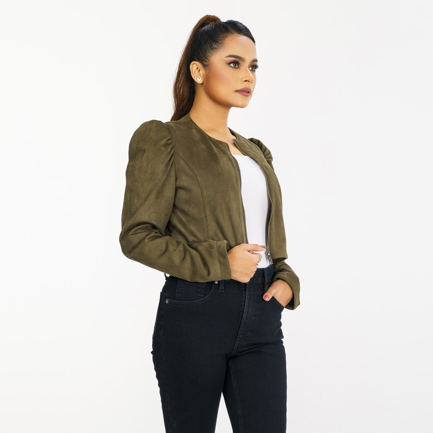 Women Olive Shacket