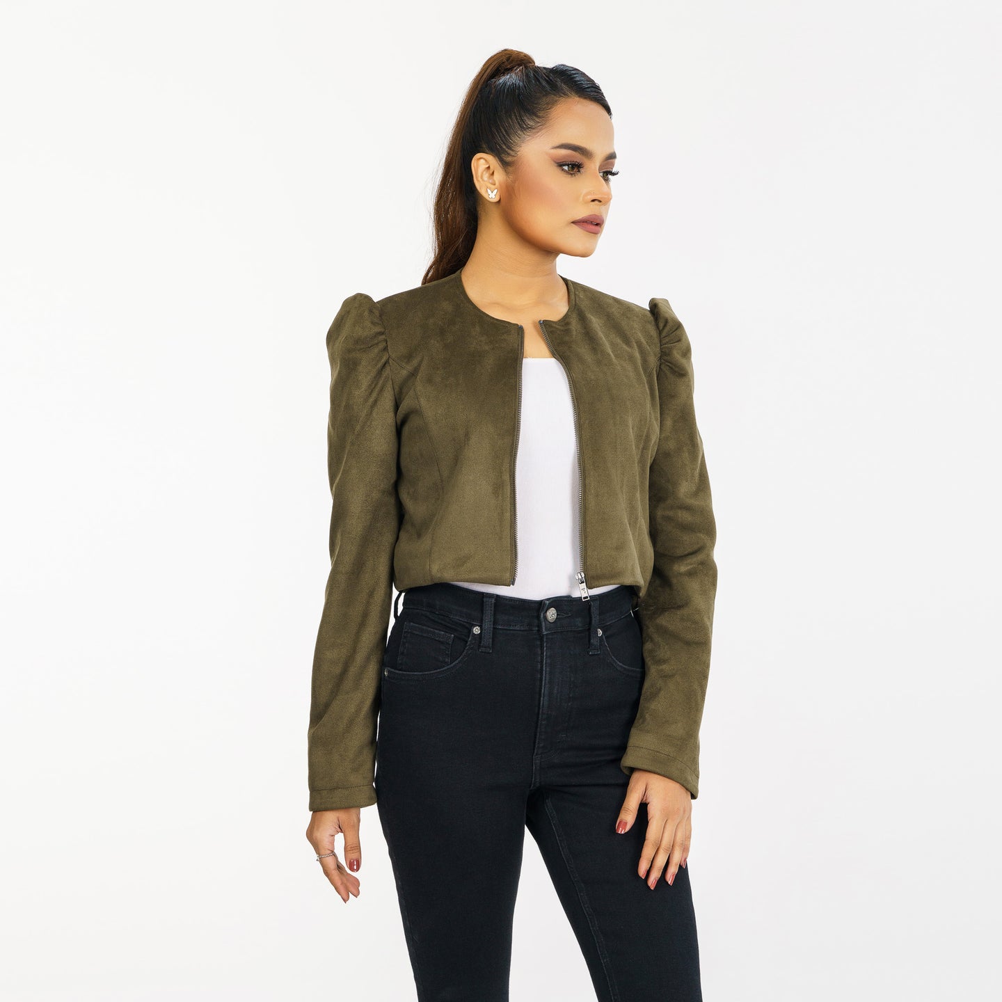 Women Olive Shacket