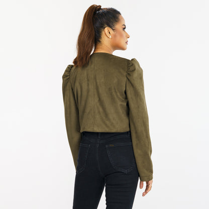 Women Olive Shacket