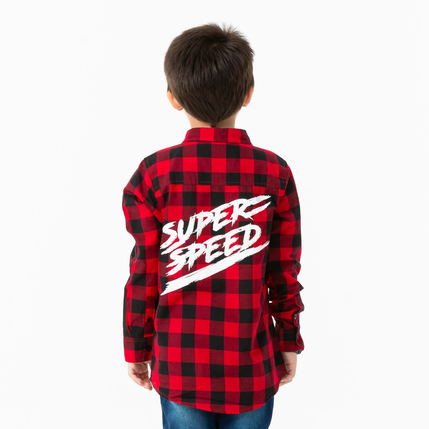 Boys L/S Shirt-Red/Black