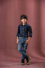 Load image into Gallery viewer, BOYS L/S SHIRT-NAVY
