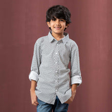 Load image into Gallery viewer, BOYS L/S SHIRT-WHITE/BLACK
