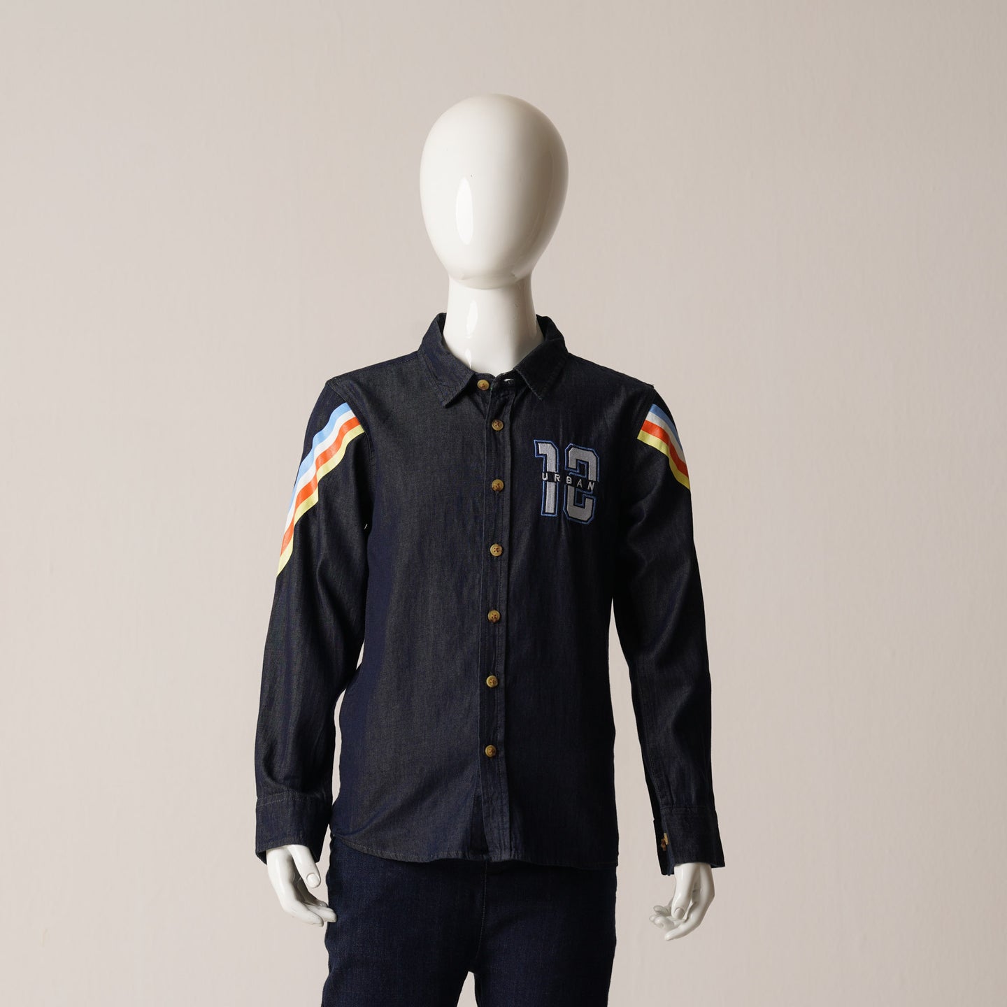 BOYS L/S SHIRT-NAVY